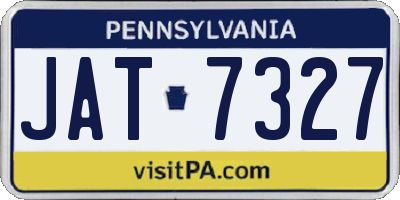PA license plate JAT7327