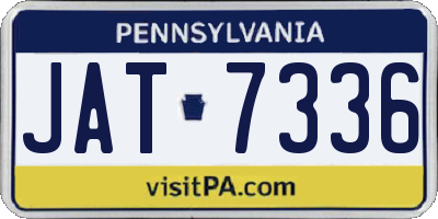 PA license plate JAT7336