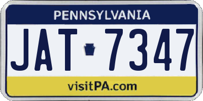 PA license plate JAT7347