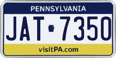 PA license plate JAT7350