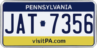 PA license plate JAT7356