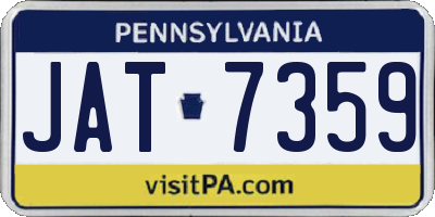 PA license plate JAT7359