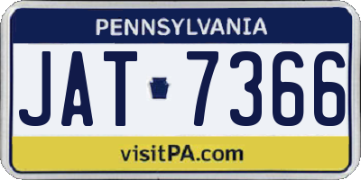 PA license plate JAT7366