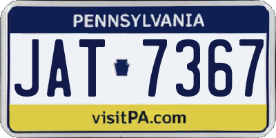 PA license plate JAT7367