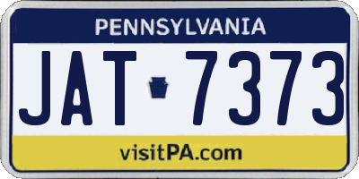 PA license plate JAT7373