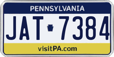 PA license plate JAT7384