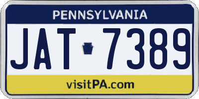PA license plate JAT7389