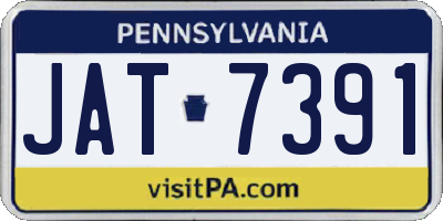 PA license plate JAT7391