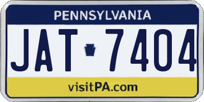 PA license plate JAT7404