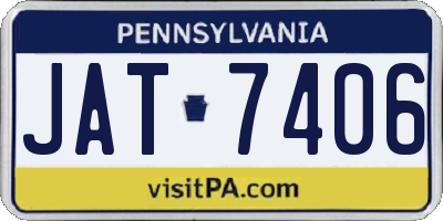 PA license plate JAT7406