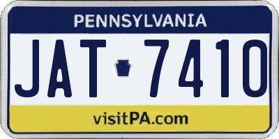 PA license plate JAT7410