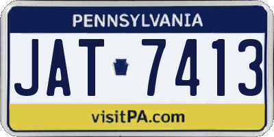 PA license plate JAT7413