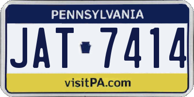 PA license plate JAT7414