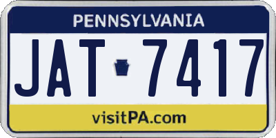 PA license plate JAT7417