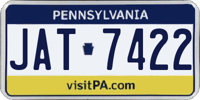 PA license plate JAT7422
