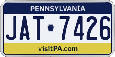 PA license plate JAT7426