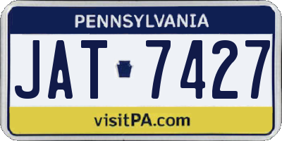 PA license plate JAT7427