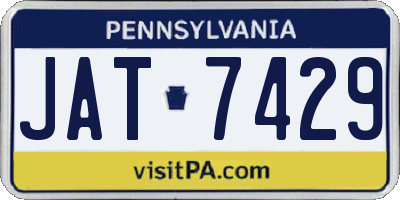 PA license plate JAT7429