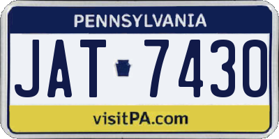 PA license plate JAT7430