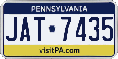 PA license plate JAT7435