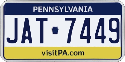 PA license plate JAT7449