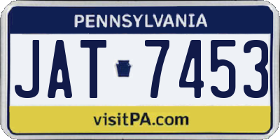 PA license plate JAT7453