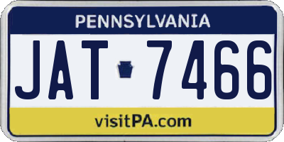 PA license plate JAT7466