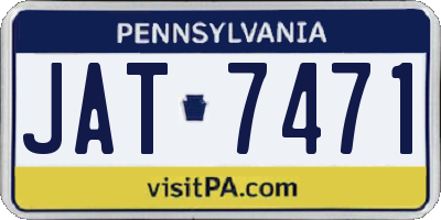 PA license plate JAT7471