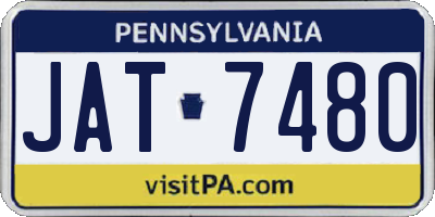 PA license plate JAT7480
