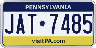 PA license plate JAT7485