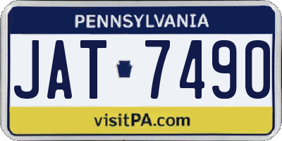 PA license plate JAT7490