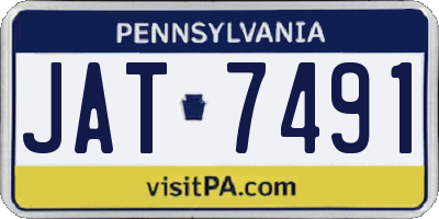 PA license plate JAT7491