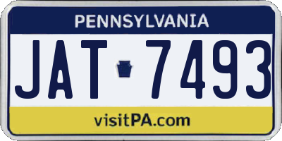 PA license plate JAT7493
