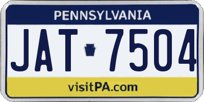 PA license plate JAT7504