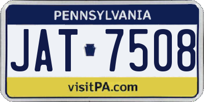 PA license plate JAT7508