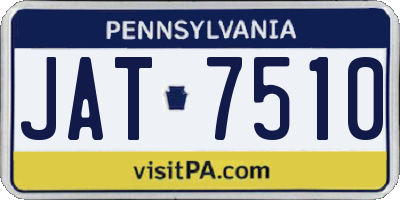 PA license plate JAT7510