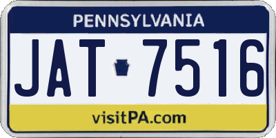 PA license plate JAT7516