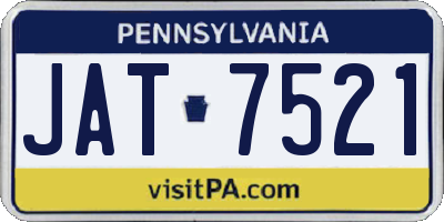 PA license plate JAT7521