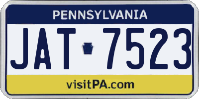 PA license plate JAT7523