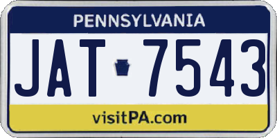 PA license plate JAT7543