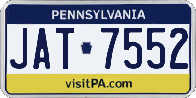PA license plate JAT7552