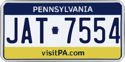 PA license plate JAT7554