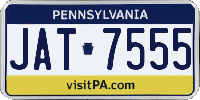 PA license plate JAT7555
