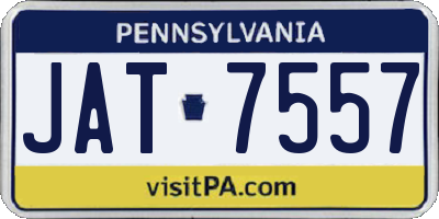 PA license plate JAT7557