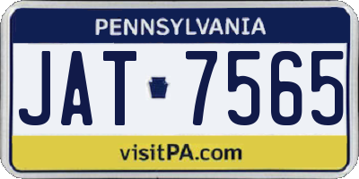 PA license plate JAT7565
