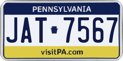 PA license plate JAT7567