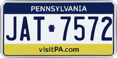 PA license plate JAT7572