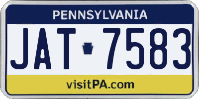 PA license plate JAT7583