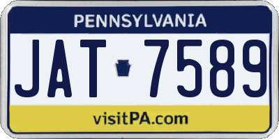 PA license plate JAT7589
