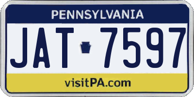 PA license plate JAT7597